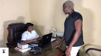 Sexy nurse helps guy with his droopy dick