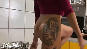 Trans girl sucks my big cock and takes it all the way to the balls.