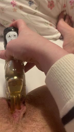 MILF cums hard and moans loud on her toy