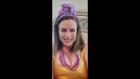 Happy New Year's 2023! Gold Dress And Purple Tiara Masturbation And JOI