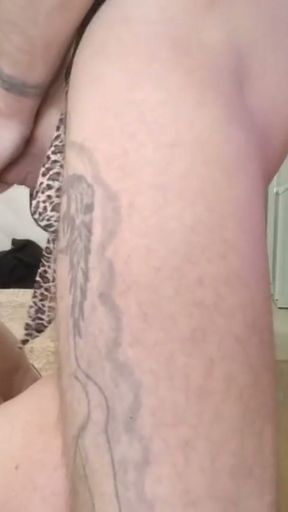 stepson jerks off his cock after a blowjob and cums on my tits   Clip 1
