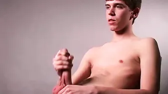 Troy Strokes His Huge Cock and Cums Hard