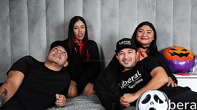 A foreplay before sharing their wives.