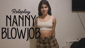 Nanny makes you a blowjob till you cum