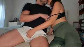 Cheating wife's fast handjob leaves married man's dick destroyed