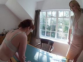 Amelia spanks and canes Zoe