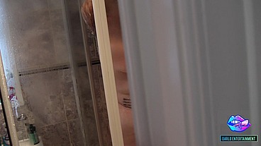 SEXY BBW BAMBI BEAUTY GIVES A WET BLOWJOB IN THE SHOWER