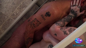 SEXY BBW BAMBI BEAUTY GIVES A WET BLOWJOB IN THE SHOWER