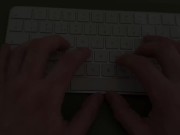Girl twink sucks daddy's dick under the desk while he works trans girl sucks daddy's big hard cock