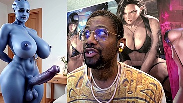 Transgender Liara T'soni Has The Perfect Smooth Ass Thicc Purple Girl Cock, AI Generated