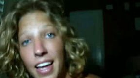 Young blue eyed blondie shows me her lady parts on webcam