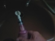 Using a clit sucker to suck the cum out of my dick