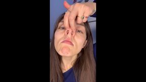 Aldi’s Piggy Nose Close-Up with Fingers – Holding & Spreading Nostrils
