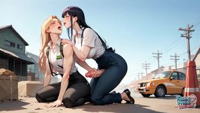 Fiery Femboy Fucks Squirting Bikini Babe in Industrial Street Sex - Unrivaled XXX Porn!