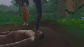 LILOU AND LOUNA — The Slave Licks Their Bare Feet in the Forest