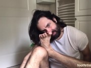 Power self foot sniff self foot worship stinky socks