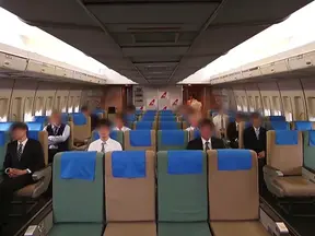 Seductive Japanese Flight Attendant Turns into Sultry Air Sex Goddess