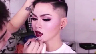 Skinny Asian Twink Crossdresser in Emo Princess Vintage Webcam Show