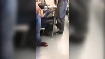Str8 daddy gets spy blowjob on metro