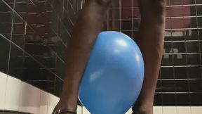 Busting balloon with my giant feet