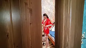 The Stepson Spied On His Asian Stepmother While She Was Changing Clothes. Stepmom Saw Him And Gave Him Her Ass