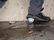 Christmas Candle Crush & Trample. Destroyed by dirty size 11 boots 👣👣