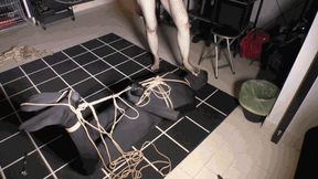 Slave tied up totally in Mistress's Evil Red hands Italian language MP4 version