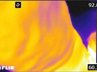 We play with a FLIR thermal imager and this chab blows a SEXY load on my boobs after BJ