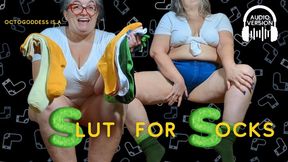 Slut for Socks: BBW MiLF Domme OctoGoddess Really Likes Thick, Scrunchy Socks with Binaural Moans Audio Only Version