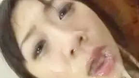 Asian Babe Drenched in Cum During Wild Threesome Ride
