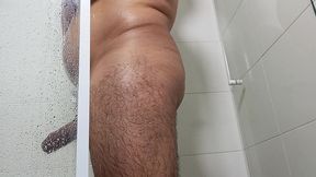 pornstar brasil - brazilian bear xxl hot shower handjob and big cumload