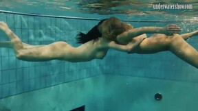 Hottest chicks swim nude underwater