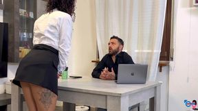 Clueless Secretary Is Only Good at Getting Her Feet Licked and Sucking Cock