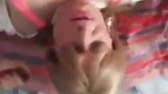 Amateur crossdresser shows intense face expressions during bareback anal