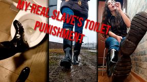 My real slave's toilet punishment