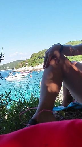 EXTREME Nude Public Flashing my pussy in front of man in public beach and he helps me squirt - it's very risky&hellip;   Clip 1