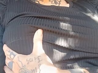 I wish I had someone to suck my breasts on the street today