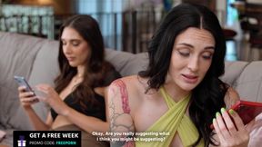 GIRLSWAY - Charlotte Sins Has Affair With Stepsister-In-Law Aria Sloane While On Call With Her Wife