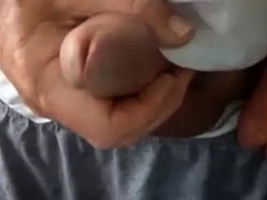 old man jerking his big dick
