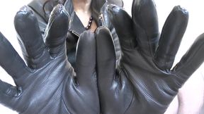 Squeaky Black Leather Gloves on! Sniff Them and JOI - Lady Victoria Valente