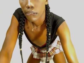 ebony black tgirl tranny Jerks Off