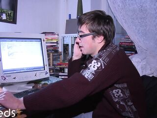 Nice-looking cutie analyzed in the dorm