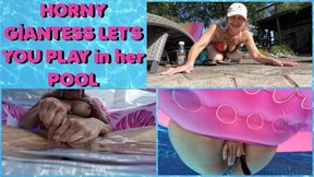 HORNY GIANTESS LET'S YOU PLAY in her POOL - 1080