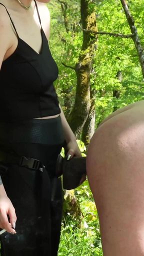 Forest Punishment - Boots Licking, Ballbusting & Xxl Strapon