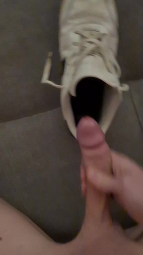 Horny Guy cums on his nike