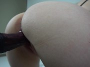 Close Up Pussy Fucking with Bad Dragon and Sex Machine