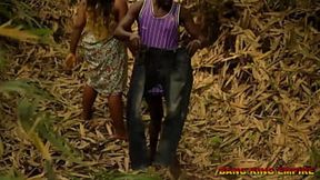 Lagos mummy gets fucked hard in the bush - big schlong and big rack