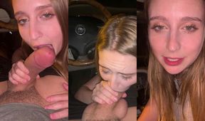 laney grey sucks a thick cock in a car porn video