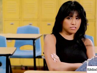 Teacher Natasha Priceless puts her oriental lesbo student Ember Snow in a detention. This babe disrobes her exposed, pulls her pants down and licks her snatch.