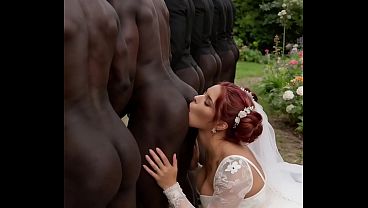 Ruby Dream &mdash_ Garden Wedding Ceremony [AI Generated] Interracial GangBang, Rimjob, Rimming, BBC